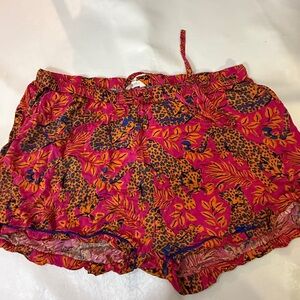 Printfresh Pink and Orange Leopard Print Shorts